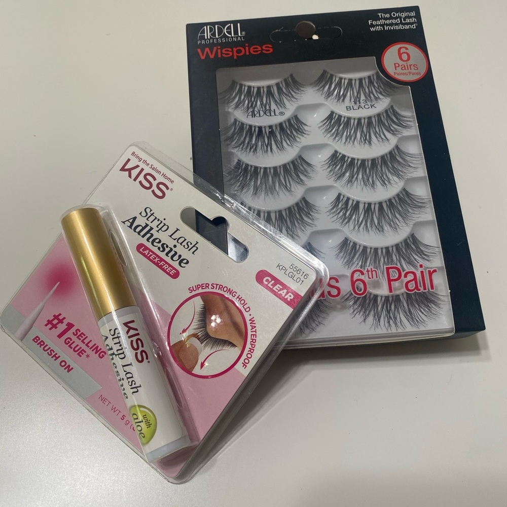 Ardell Wispies Eyelash Pack with Kiss Clear Adhesive